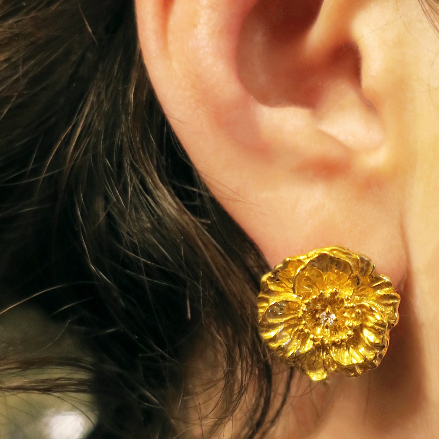 Iceland Poppy Earrings/ gold