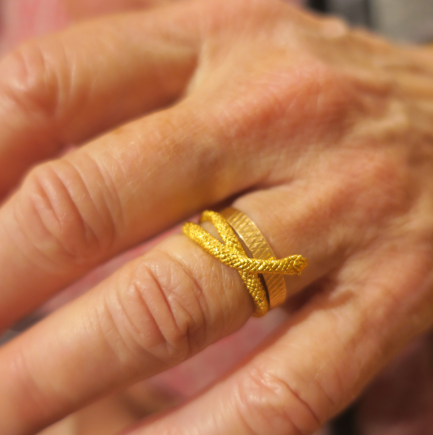 "Seeker" Snake ring/ gold