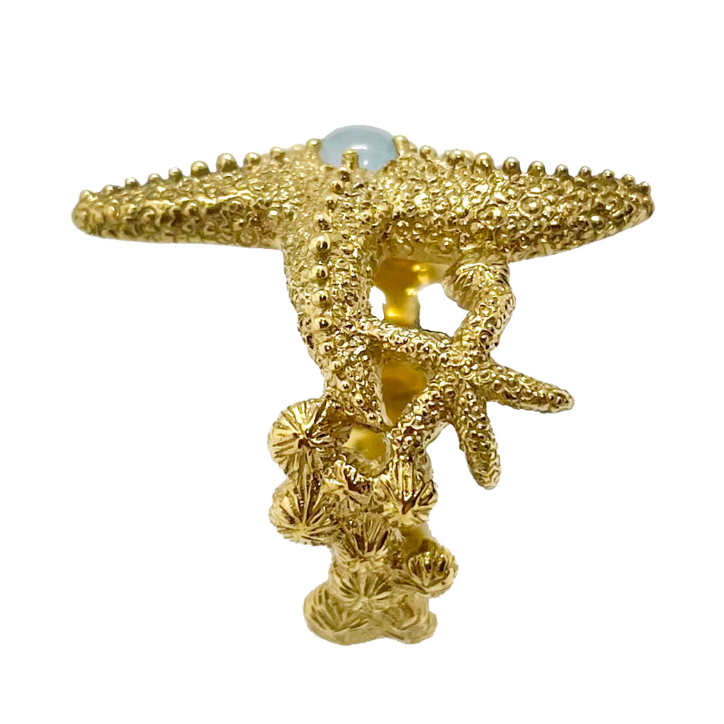 Galatée aquamarine ring/ gold
