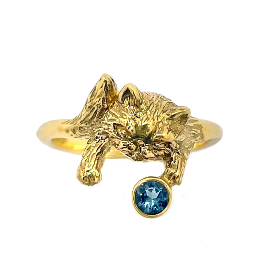 Cattiva cat & ball ring/ gold