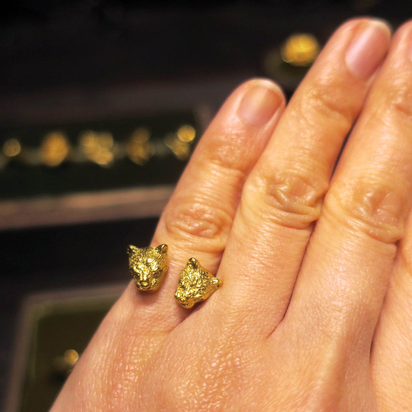 Double Leopard Open Ring/ gold