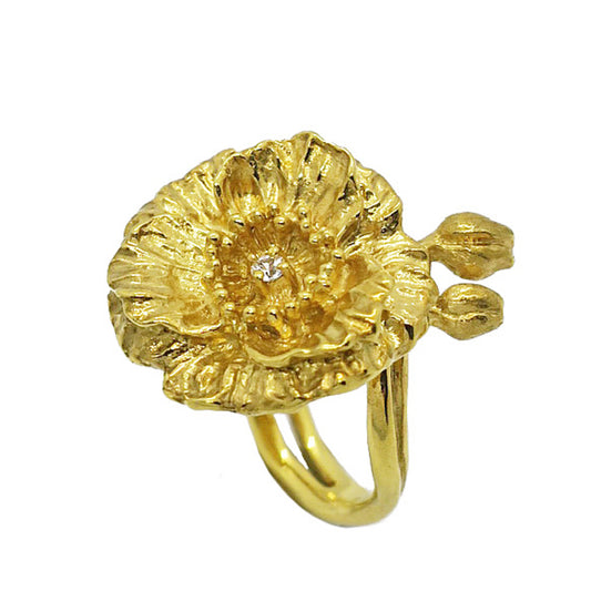 Iceland Poppy Ring/ gold