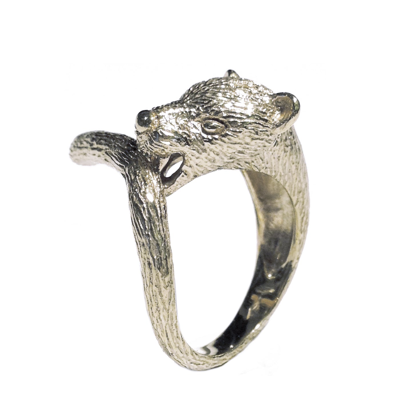 Hand-sculpted sterling silver panther ring – detailed animal jewelry inspired by strength and grace, artisan made in Paris.