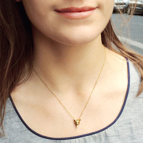 " kennedy " cat necklace/ gold