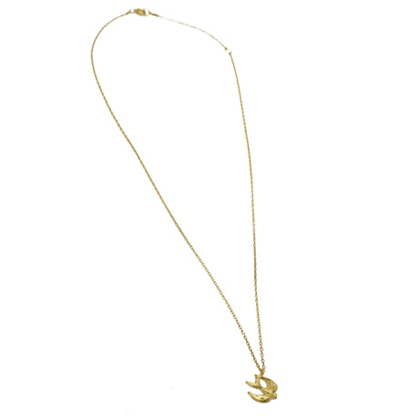 Landing bird necklace/ gold