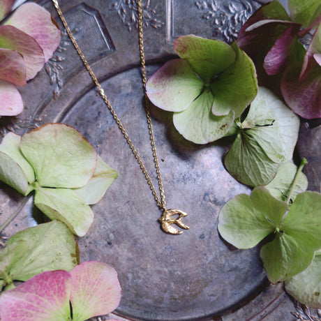 Rising bird necklace/ gold