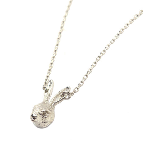 Tiny rabbit necklace/ silver
