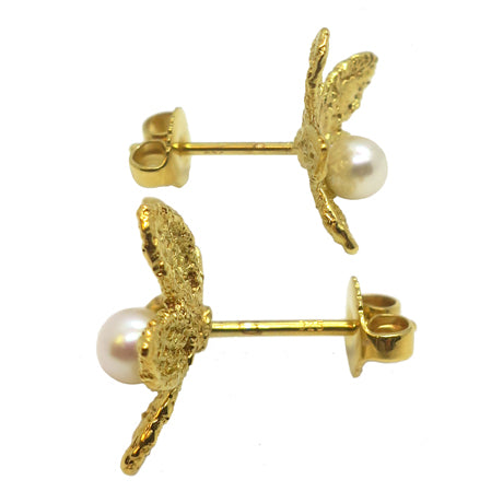 " lueur" pearl piercings/ gold
