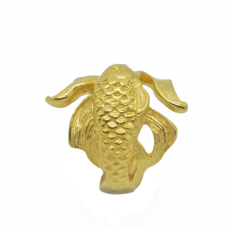 "Eat Yourself" Goldfish ring/ gold