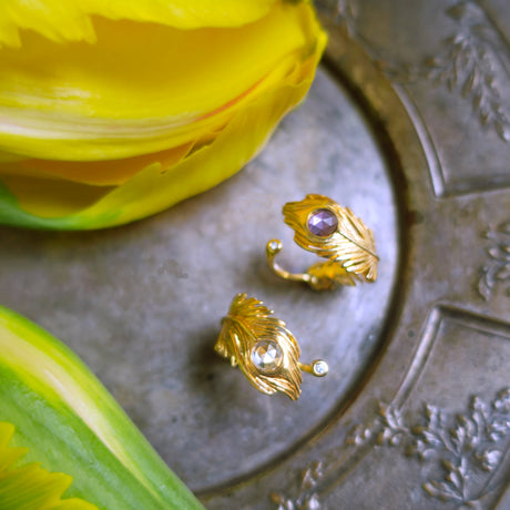 Peacock feather ring/ gold