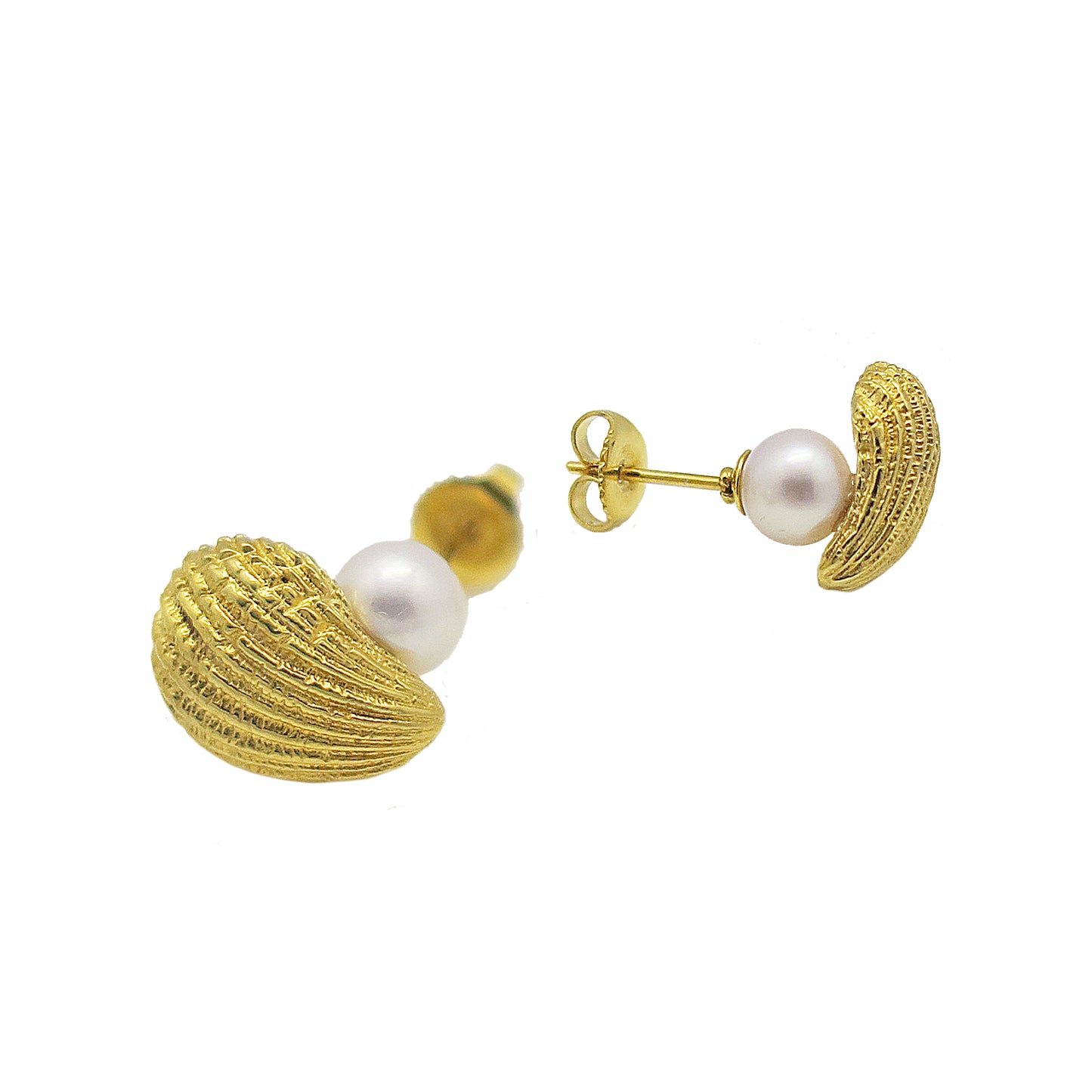 Shelle & pearl piercings/ gold