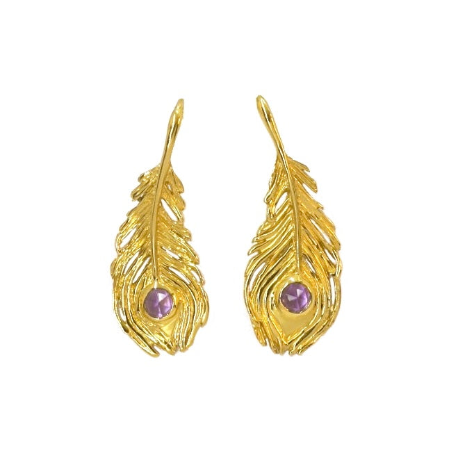 "Majestic" Amethysts piercings/ gold