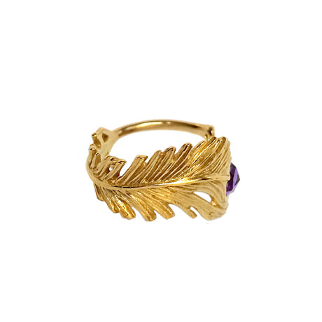 Peacock feather ring/ gold
